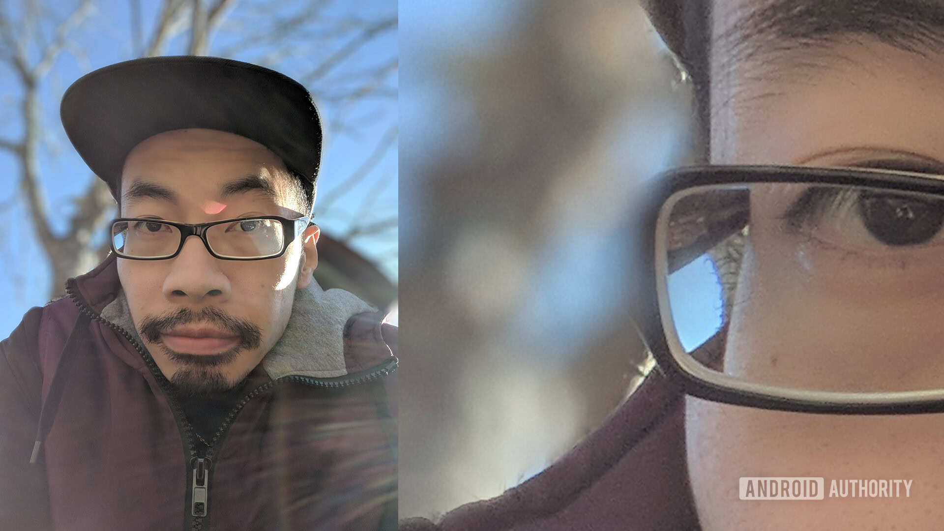 Bad Portrait Mode An example how portrait mode can go wrong, with the subject's glasses being blurred out as if they were part of the background.
