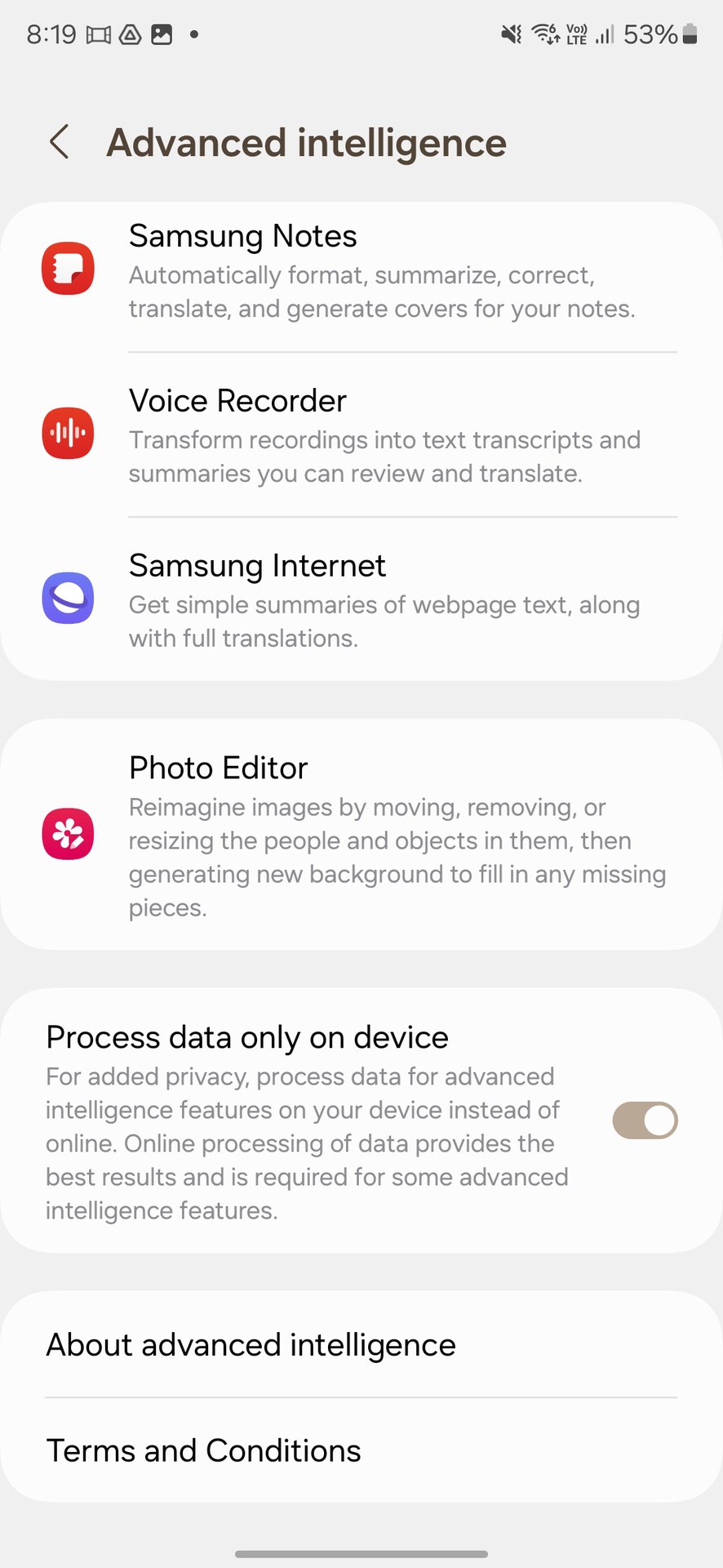 samsung galaxy s24 advanced intelligence process locally