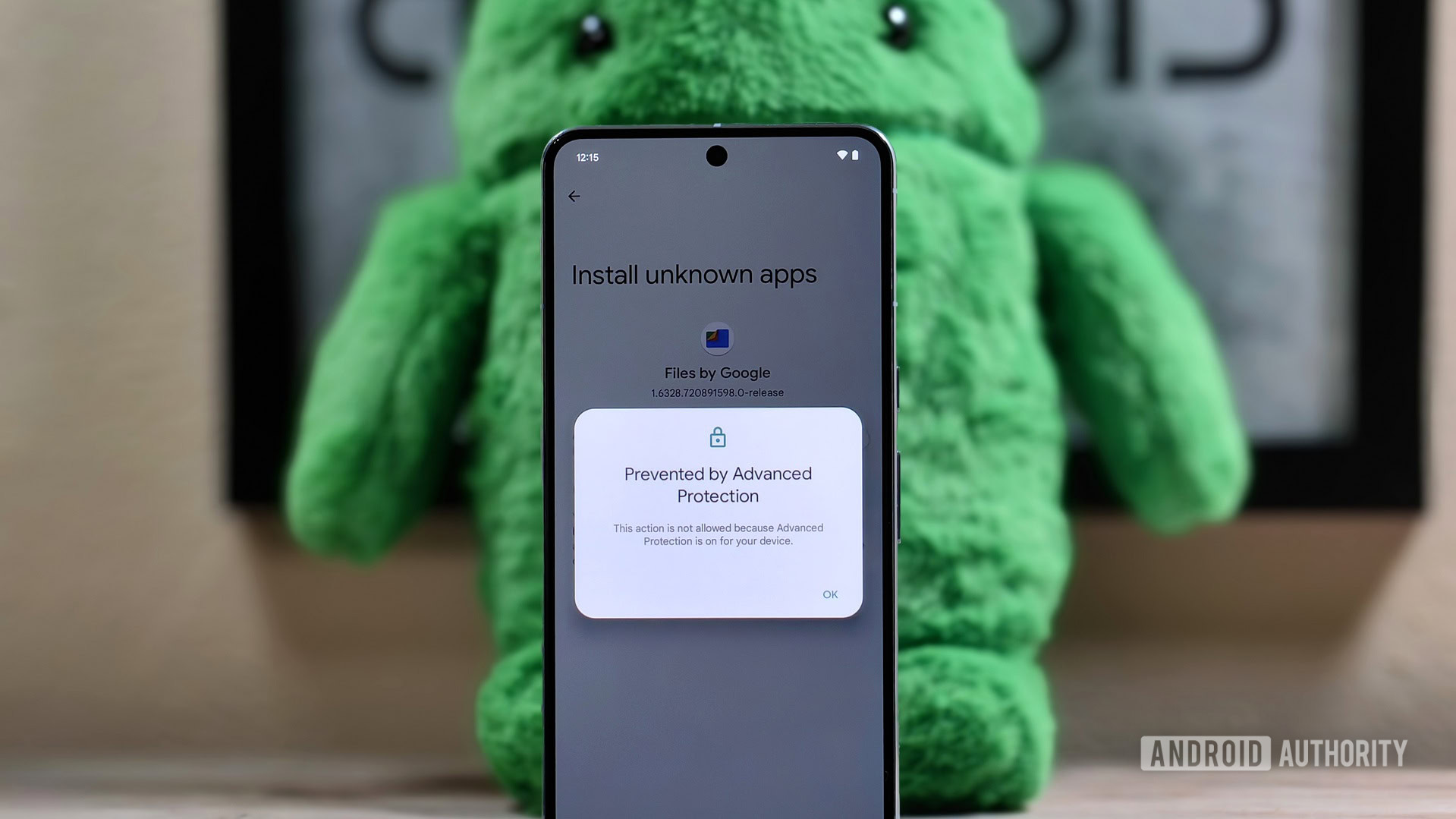 Blocked by advanced protection dialog on a Pixel running Android 16